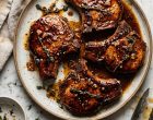 Honey Bourbon Glazed Pork Chops